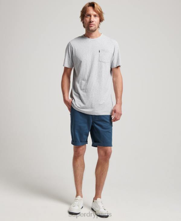 Superdry Hommes t-shirt à poche en coton bio D64Z4800 vêtements gris clair