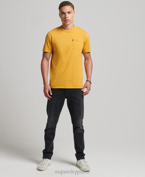 Superdry Hommes t-shirt à poche en coton bio D64Z4806 vêtements jaune