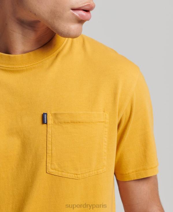 Superdry Hommes t-shirt à poche en coton bio D64Z4806 vêtements jaune