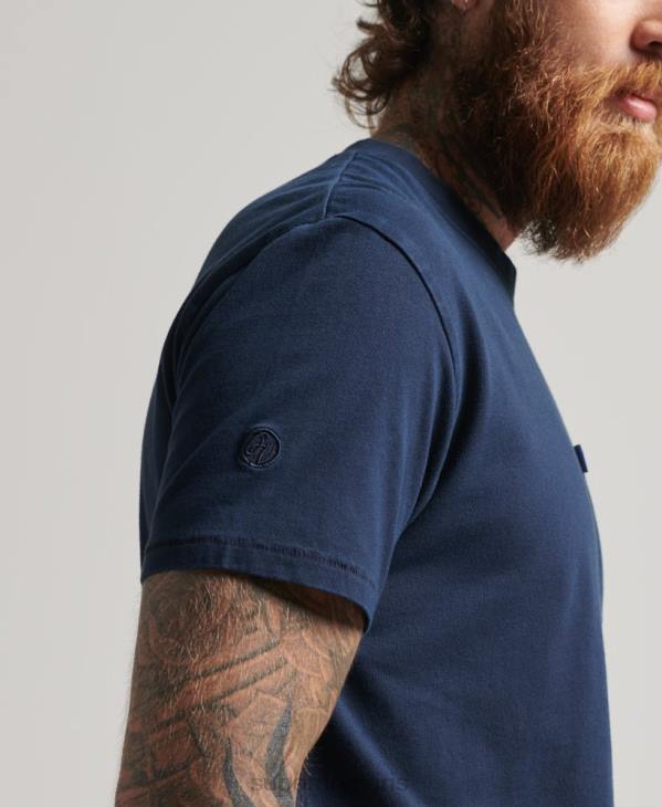 Superdry Hommes t-shirt à poche en coton bio D64Z4812 vêtements marine