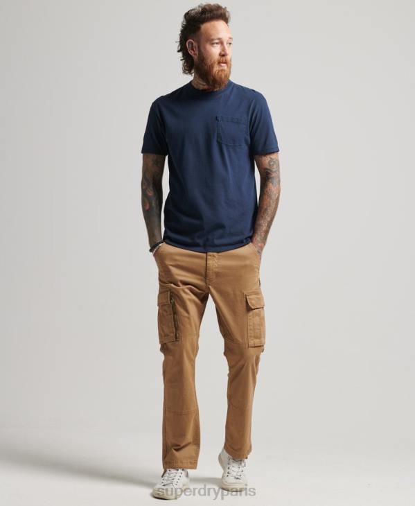 Superdry Hommes t-shirt à poche en coton bio D64Z4812 vêtements marine