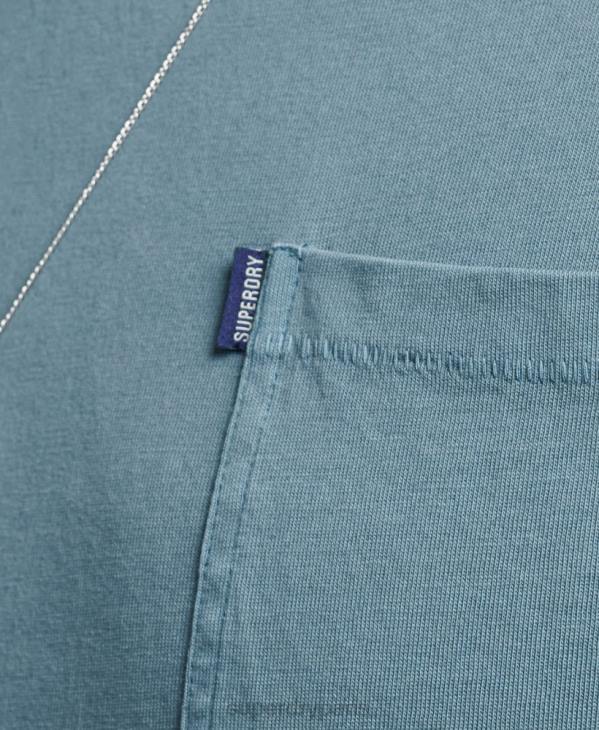 Superdry Hommes t-shirt à poche en coton bio D64Z4814 vêtements bleu