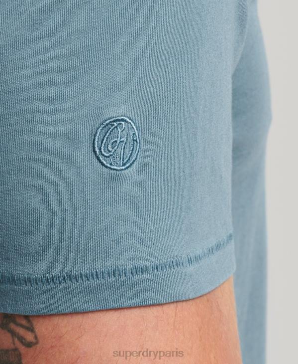 Superdry Hommes t-shirt à poche en coton bio D64Z4814 vêtements bleu