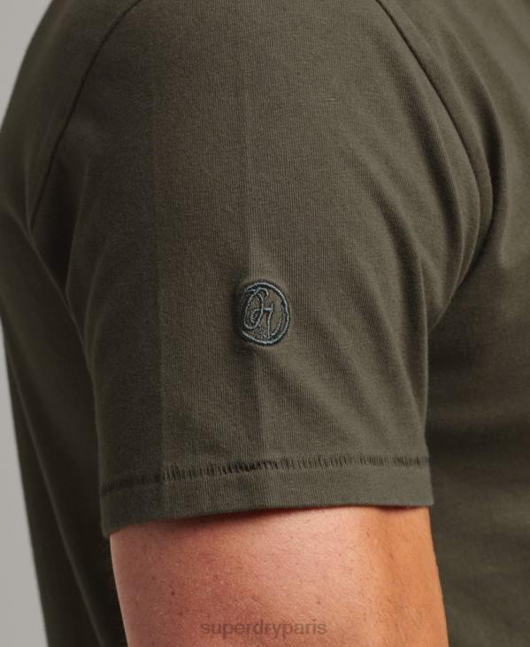 Superdry Hommes t-shirt à poche en coton bio D64Z4869 vêtements kaki