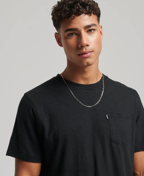 Superdry Hommes t-shirt à poche en coton bio D64Z4931 vêtements noir