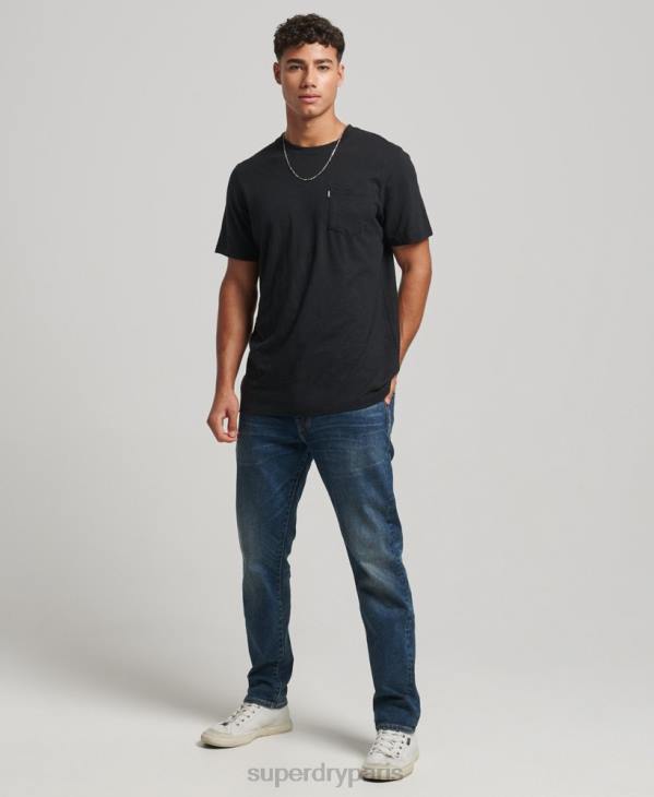 Superdry Hommes t-shirt à poche en coton bio D64Z4931 vêtements noir
