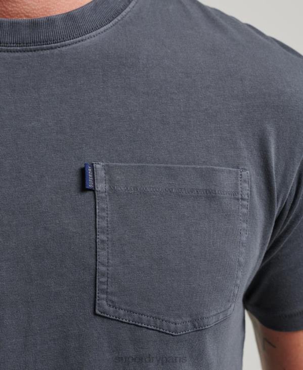 Superdry Hommes t-shirt à poche en coton bio D64Z4938 vêtements gris foncé