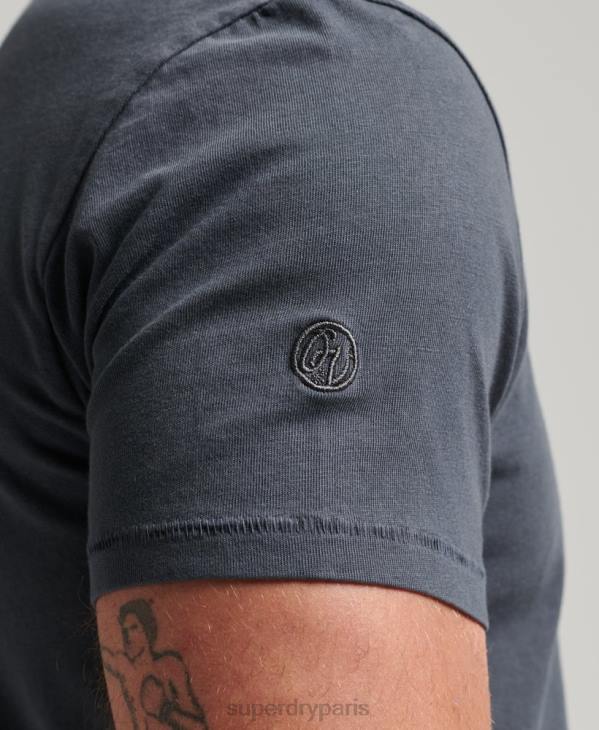 Superdry Hommes t-shirt à poche en coton bio D64Z4938 vêtements gris foncé