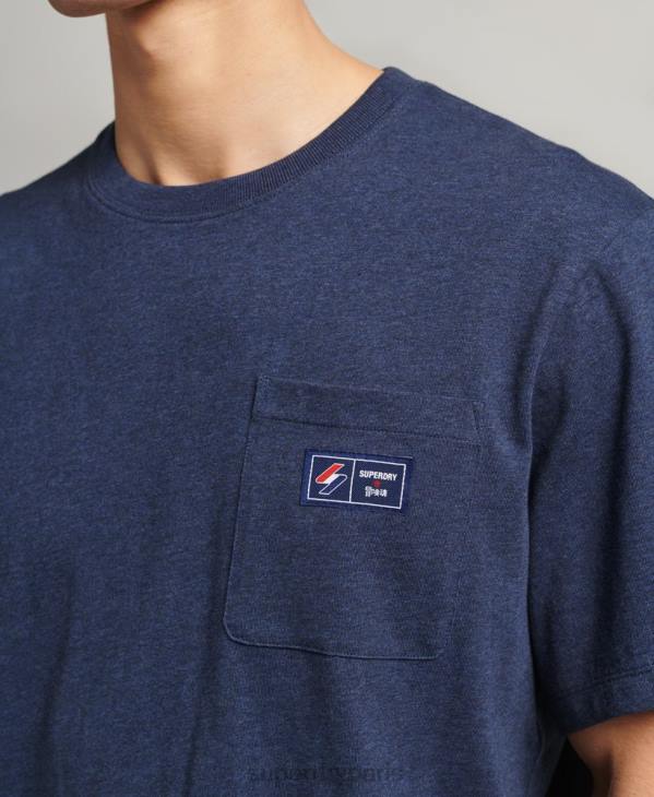 Superdry Hommes t-shirt à poche logo en coton bio D64Z4818 vêtements bleu