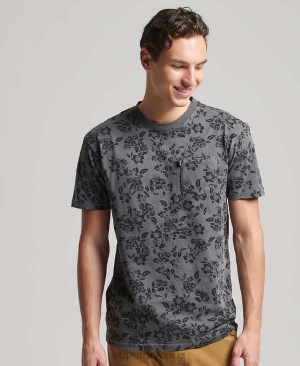 Superdry Hommes t-shirt à poche vintage D64Z4848 vêtements noir