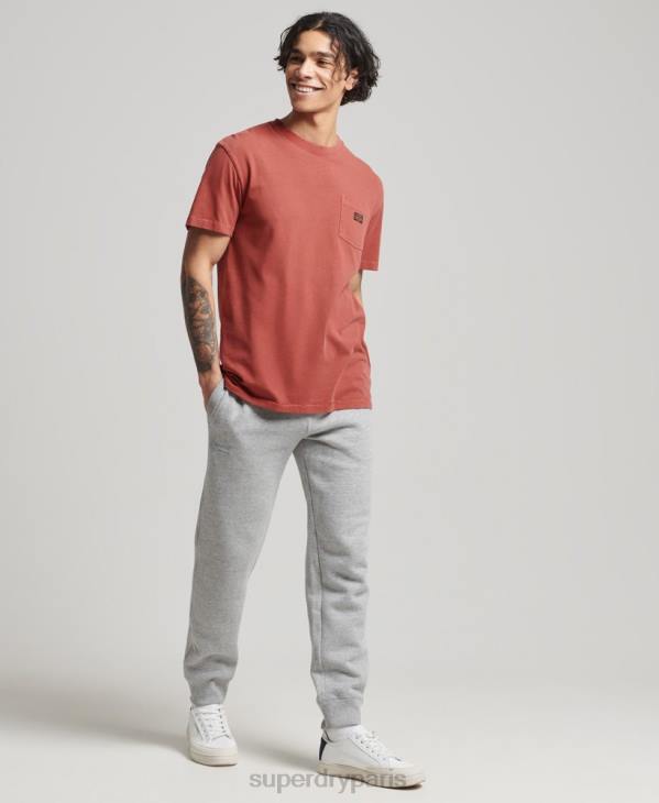 Superdry Hommes t-shirt à poche workwear vintage en coton bio D64Z4864 vêtements brun