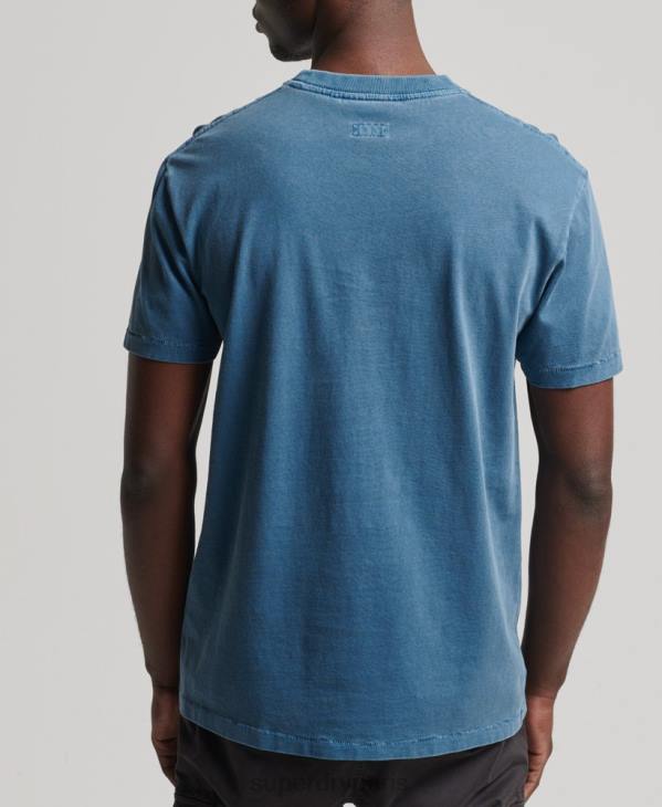 Superdry Hommes t-shirt à poche workwear vintage en coton bio D64Z4956 vêtements bleu