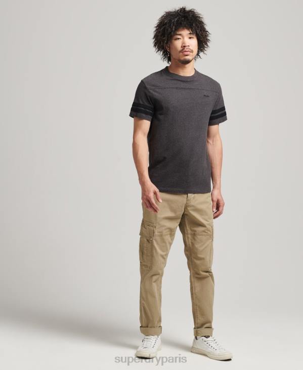 Superdry Hommes t-shirt quart-arrière en coton biologique à logo essentiel D64Z4887 vêtements gris foncé