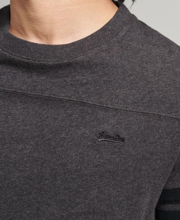 Superdry Hommes t-shirt quart-arrière en coton biologique à logo essentiel D64Z4887 vêtements gris foncé