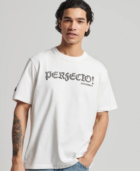 Superdry Hommes t-shirt ranchero surfeur vintage D64Z4836 vêtements blanc