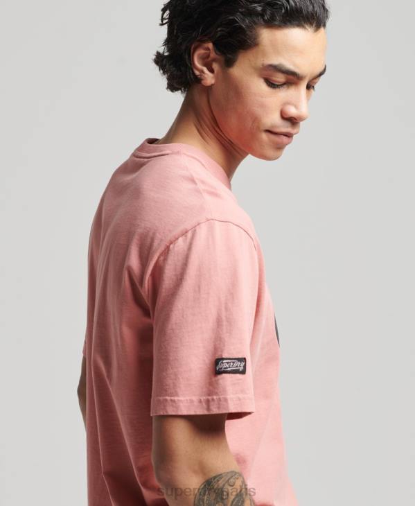 Superdry Hommes t-shirt ranchero surfeur vintage D64Z4854 vêtements rose
