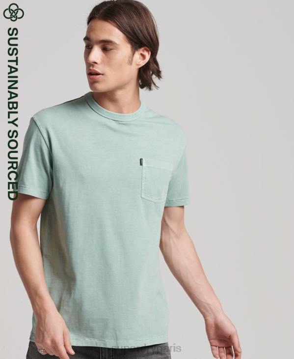 Superdry Hommes t-shirt ranchero surfeur vintage en coton bio D64Z4886 vêtements bleu clair