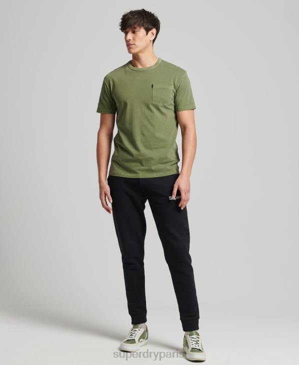 Superdry Hommes t-shirt ranchero surfeur vintage en coton bio D64Z4946 vêtements kaki