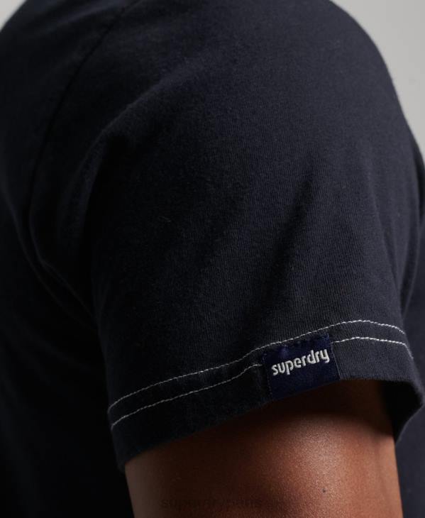 Superdry Hommes t-shirt à rayures vintage des années 70 D64Z4873 vêtements marine