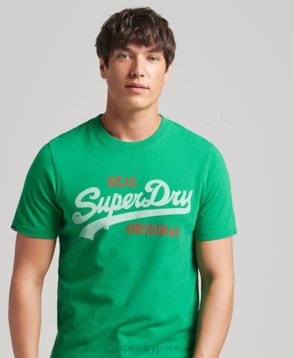 Superdry Hommes t-shirt soda pop à logo vintage D64Z4797 vêtements vert