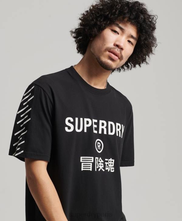Superdry Hommes t-shirt sport code core D64Z4841 vêtements noir
