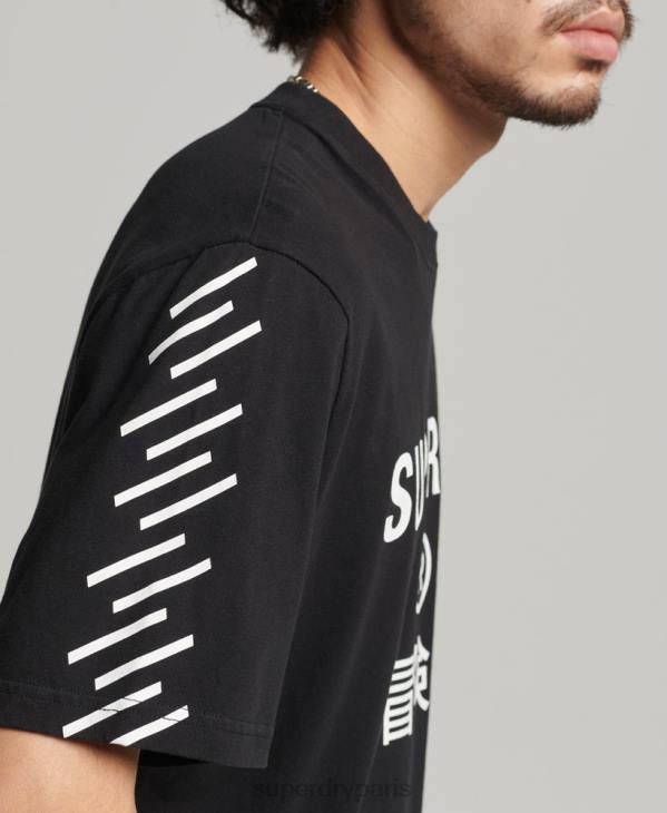 Superdry Hommes t-shirt sport code core D64Z4841 vêtements noir