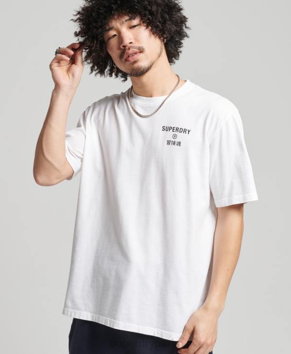 Superdry Hommes t-shirt sport code core D64Z4920 vêtements blanc