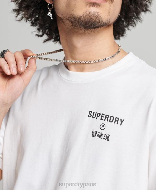 Superdry Hommes t-shirt sport code core D64Z4920 vêtements blanc