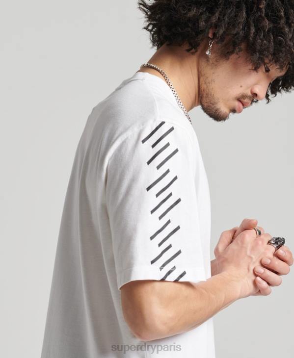 Superdry Hommes t-shirt sport code core D64Z4920 vêtements blanc