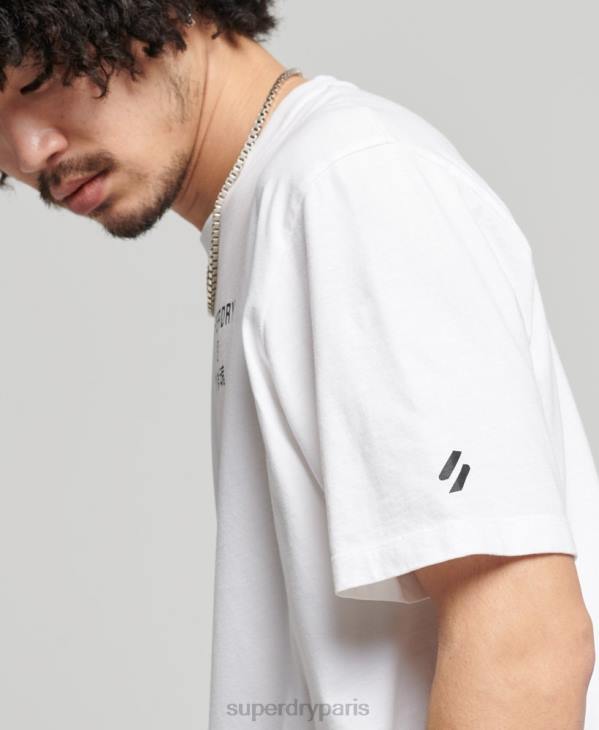 Superdry Hommes t-shirt sport code core D64Z4920 vêtements blanc