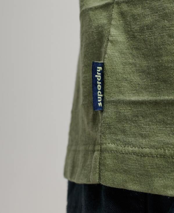 Superdry Hommes t-shirt texture vintage en coton bio D64Z121 vêtements kaki