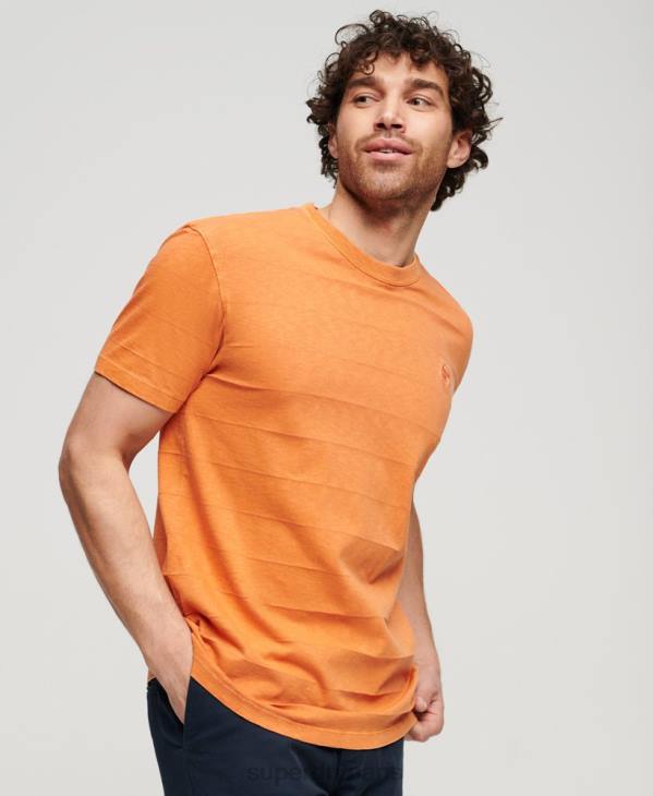 Superdry Hommes t-shirt texture vintage en coton bio D64Z21 vêtements orange