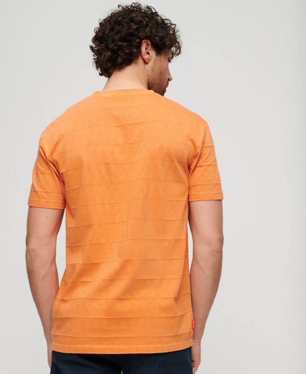 Superdry Hommes t-shirt texture vintage en coton bio D64Z21 vêtements orange