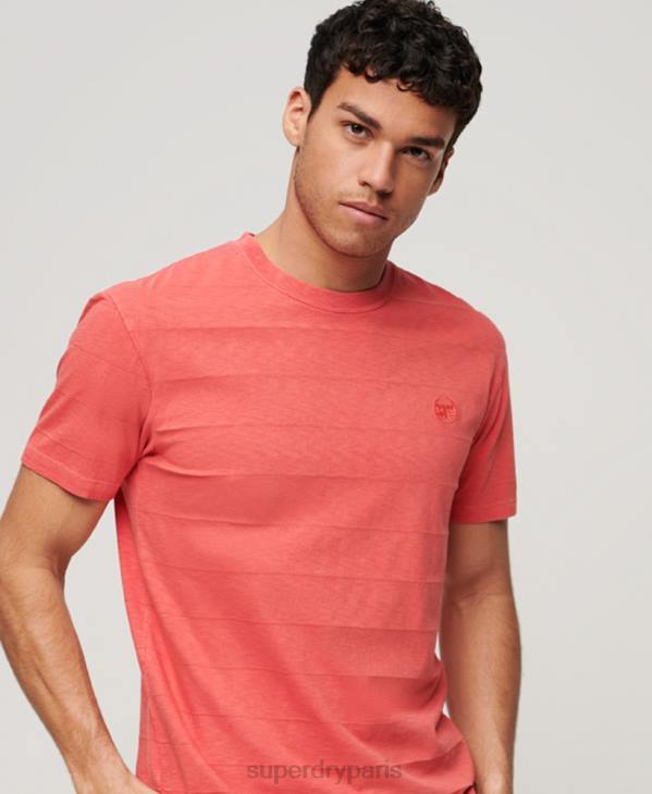 Superdry Hommes t-shirt texture vintage en coton bio D64Z31 vêtements rose