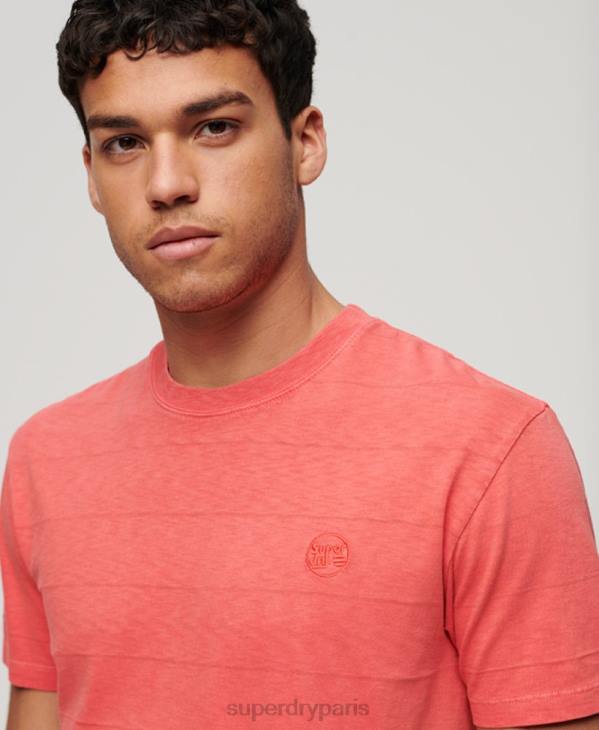 Superdry Hommes t-shirt texture vintage en coton bio D64Z31 vêtements rose