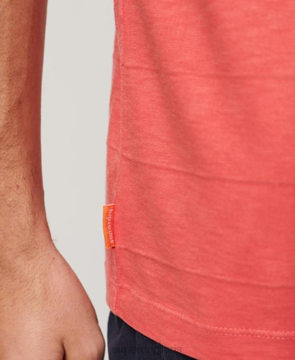 Superdry Hommes t-shirt texture vintage en coton bio D64Z31 vêtements rose