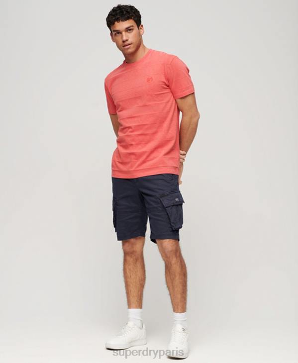 Superdry Hommes t-shirt texture vintage en coton bio D64Z31 vêtements rose