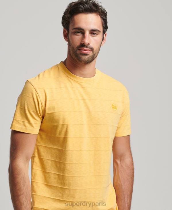 Superdry Hommes t-shirt texture vintage en coton bio D64Z34 vêtements jaune