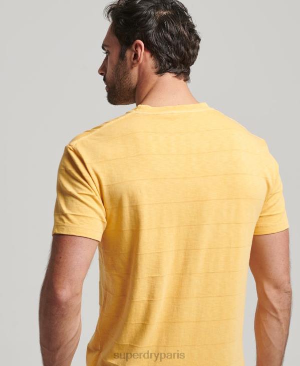Superdry Hommes t-shirt texture vintage en coton bio D64Z34 vêtements jaune