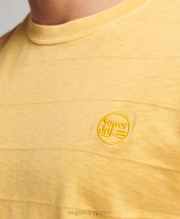 Superdry Hommes t-shirt texture vintage en coton bio D64Z34 vêtements jaune
