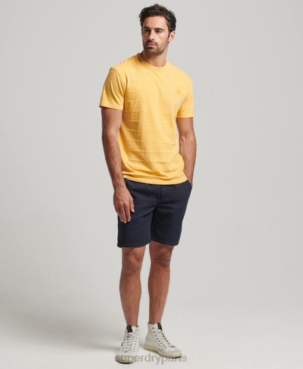 Superdry Hommes t-shirt texture vintage en coton bio D64Z34 vêtements jaune