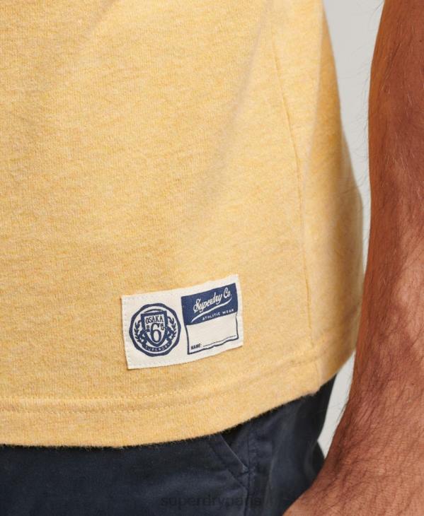 Superdry Hommes t-shirt universitaire style script vintage D64Z4922 vêtements jaune