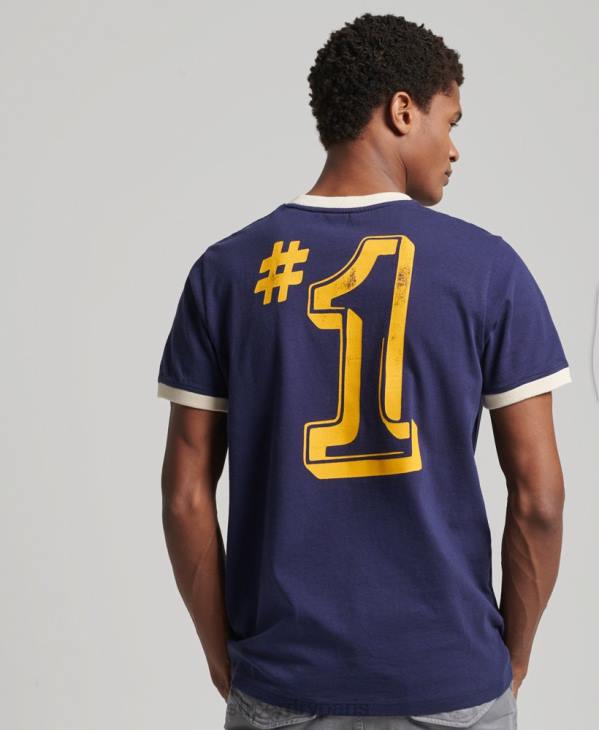 Superdry Hommes t-shirt vintage ma génération D64Z4914 vêtements marine