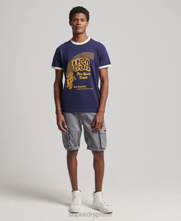Superdry Hommes t-shirt vintage ma génération D64Z4914 vêtements marine