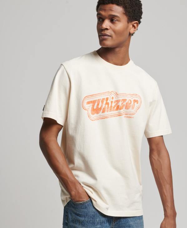 Superdry Hommes t-shirt vintage ma génération D64Z4947 vêtements crème