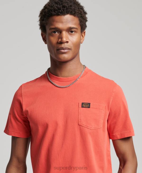 Superdry Hommes t-shirt workwear à poche en coton bio D64Z4930 vêtements orange