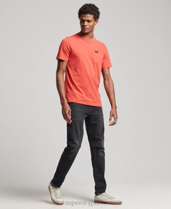 Superdry Hommes t-shirt workwear à poche en coton bio D64Z4930 vêtements orange