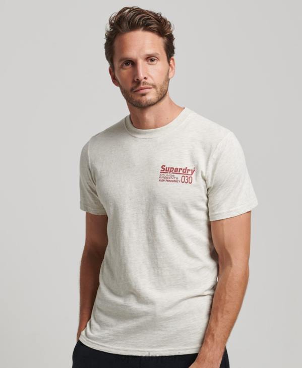 Superdry Hommes tee shirt label vintage D64Z6359 vêtements gris
