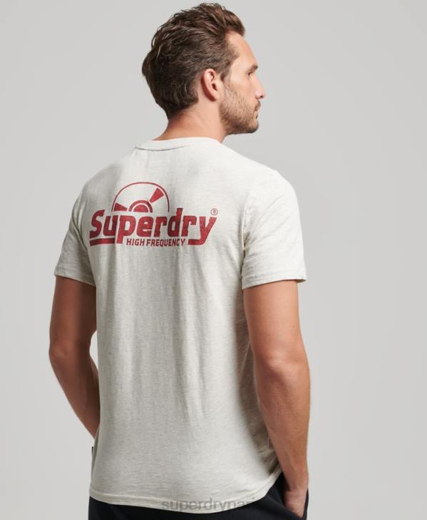 Superdry Hommes tee shirt label vintage D64Z6359 vêtements gris
