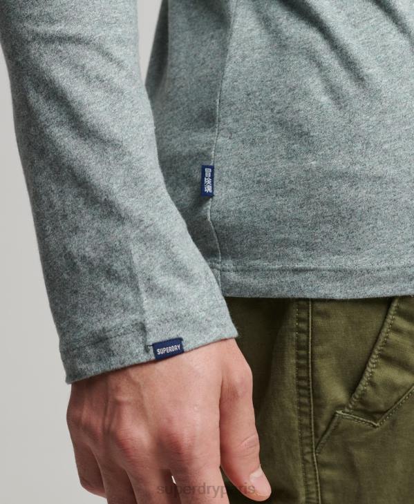 Superdry Hommes top brodé logo vintage en coton bio D64Z1486 vêtements bleu
